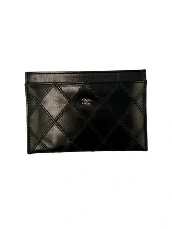 Chanel CC Quilted Lambskin Card Holder Black Silver Hardware - Picture 3 of 16
